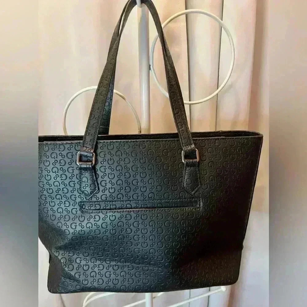 Guess Black Graphic Tote Women's Fashion Purse - Picture 2 of 6